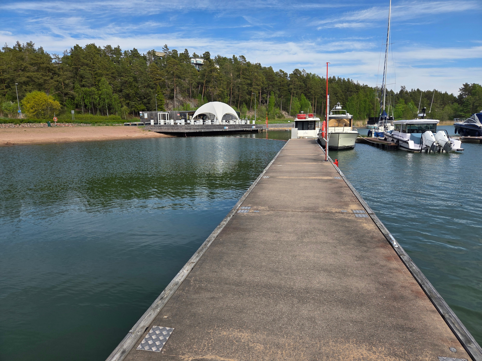Aerial view of Kultaranta marina in the Finnish archipelago